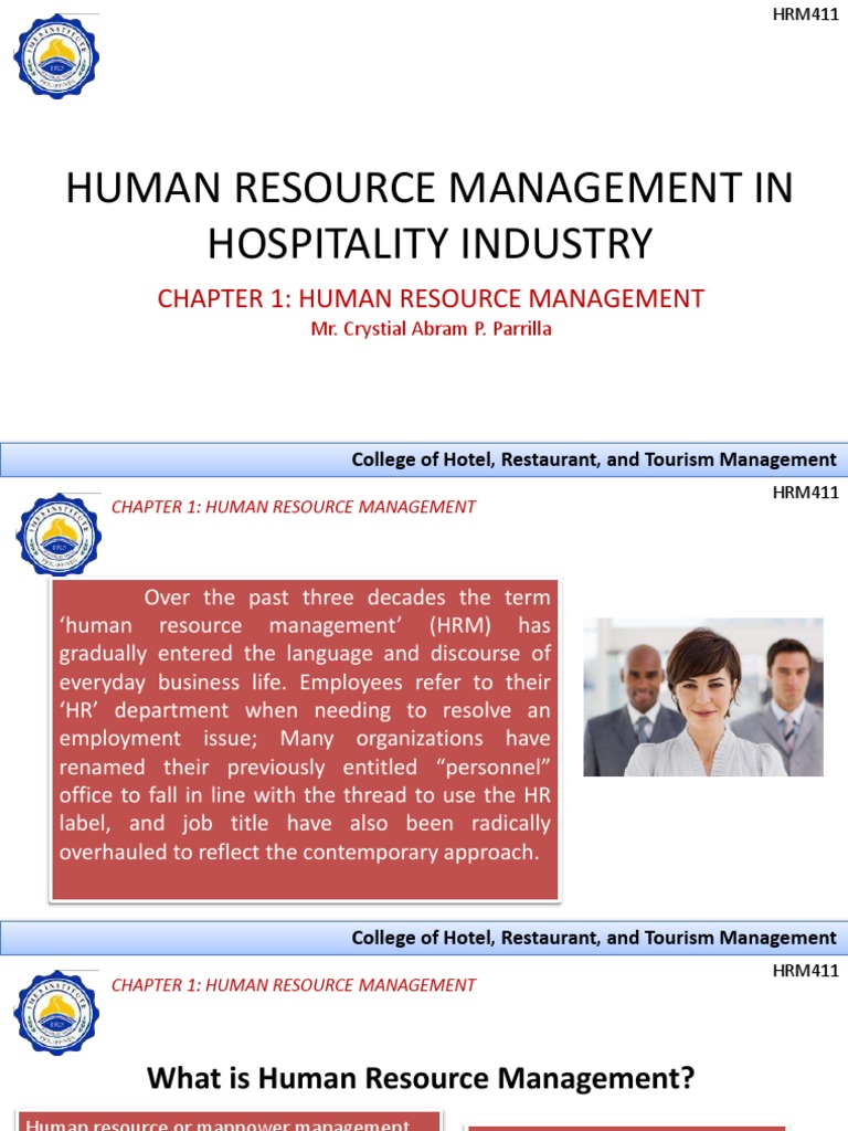 HRM in Hospitality Industry Chapter …