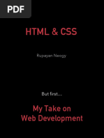 HTML & CSS - But First My Take on Web Development