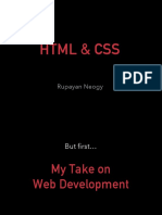 HTML & CSS - But First My Take On Web Development