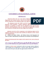 University of Rajasthan, Jaipur: Important