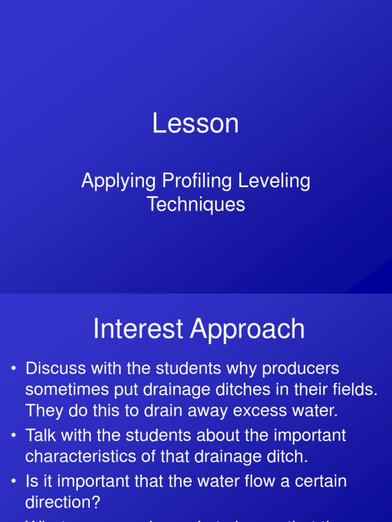 Profile Leveling Techniques Explained | PDF | Surveying | Teaching ...