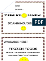 Typing Job Printing: Scanning/Xerox