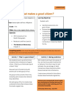 What Makes A Good Citizen?: Learning Objectives: Subject