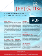 Mtech (Ee) at Iisc: Master of Technology Electrical Engineering