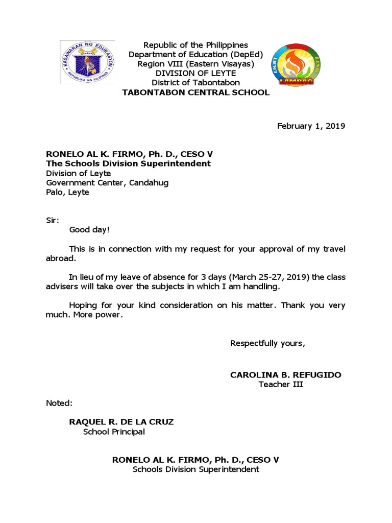 Letter Request - Travel Abroad | PDF