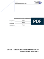 Checklist For Supervision of Reinforced Soil Wall PDF
