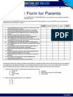 Survey Form For Parents