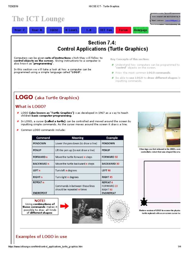 Introduction to Turtle Graphics in LOGO | PDF | Graphics | Educational ...