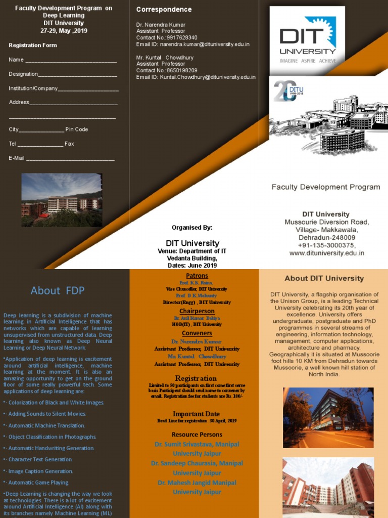 FDP Brochure Deeplearning | PDF | Deep Learning | Artificial Intelligence