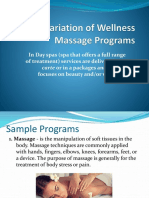 Variation of Wellness Massage Programs