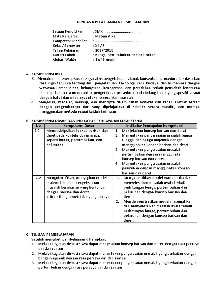 Rpp Bunga Pertumbuhan Dan Peluruhan