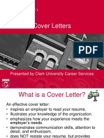 Cover Letters: Presented by Clark University Career Services