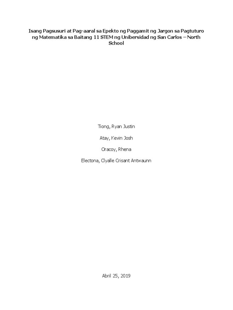 Filipino Thesis PDF
