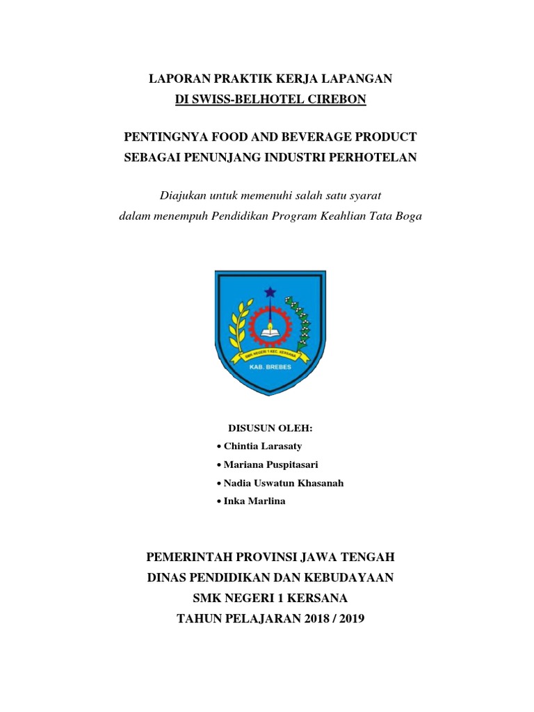 Contoh Laporan Prakerin Di Departemen Food And Beverage