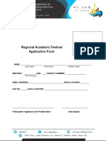Regional Academic Festival Application Form: 2x2 Picture