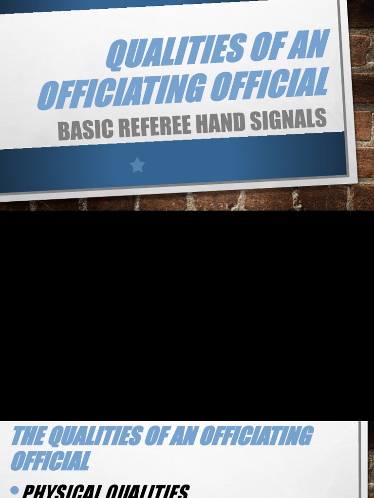 Qualities of An Officiating Official PDF