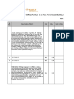 BoQ With Specifications For AMR Lab Furniture at 1st Floor, Part - 1 Hos...