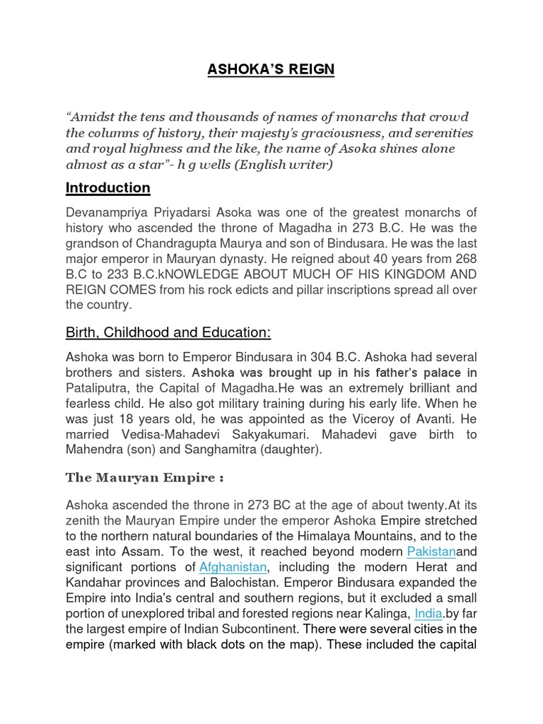 Ashoka Empire Essay PDF Ashoka Jainism