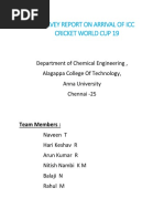 Survey Report On Arrival of ICC Cricket World Cup 19