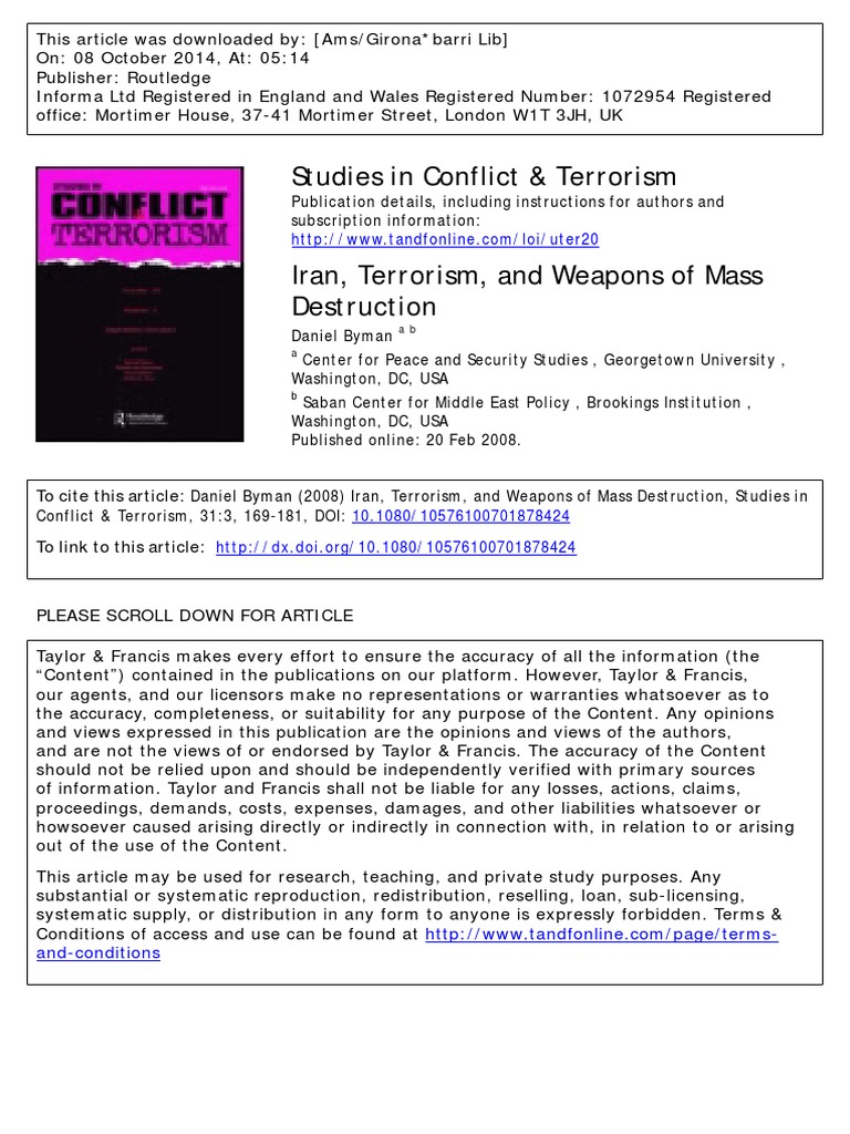 Studies in Conflict & Terrorism | PDF | Hezbollah | Iran
