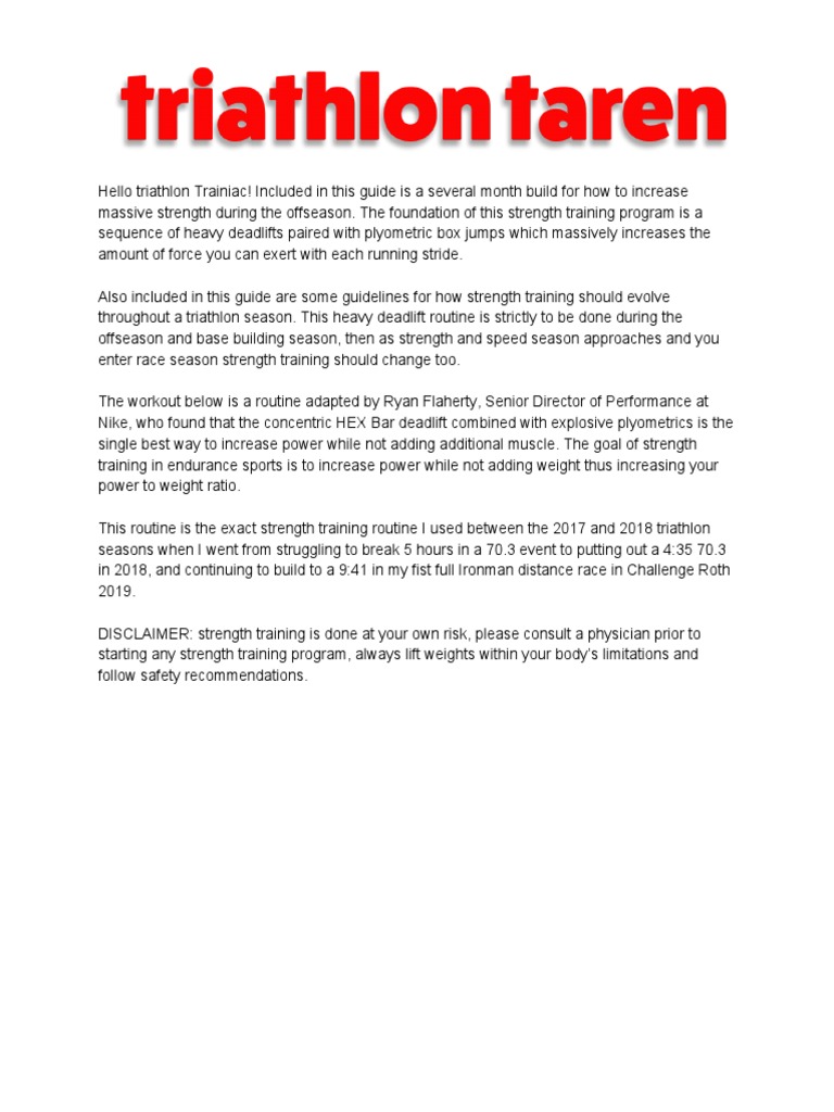 Triathlon Strength Training Guide PDF Strength Training Triathlon