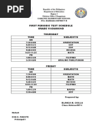 Time Schedule First Periodic Test