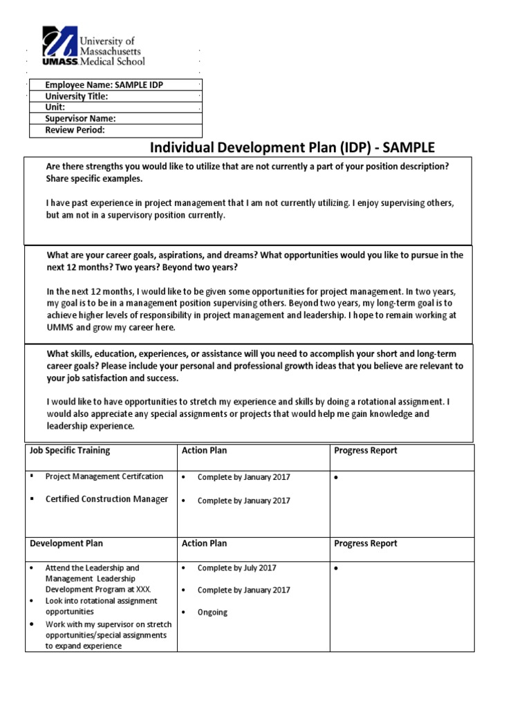 Individual Development Plan Overview | PDF | Goal | Job Satisfaction