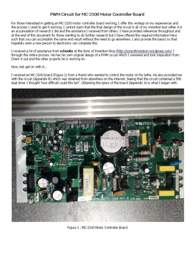 MC-2100 PWM Circuit Guide | PDF | Resistor | Electronic Circuits