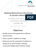 15A - Applying Motivational Interviewing To Geriatric Medicine