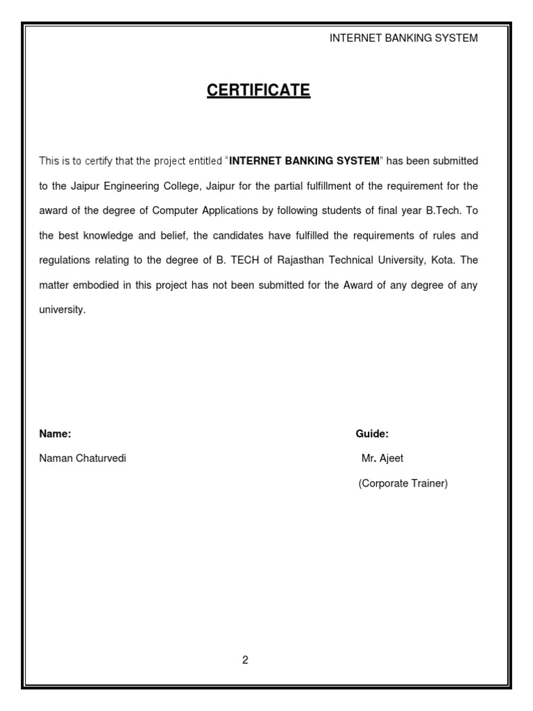Internet Banking System Project Report | PDF | Html | Software Testing