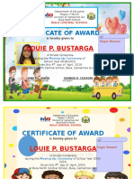 Certificate of Award: Louie P. Bustarga