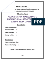 Analysis On Marketing & Promotional Strategies of Dabur India Limited