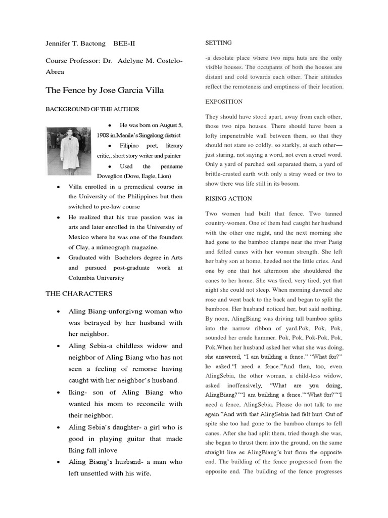 Bactong The Fence Pdf