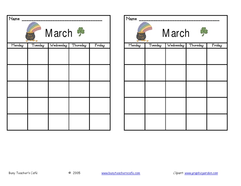 Behavior Chart March PDF