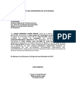 Carta de Suspensión de Actividades