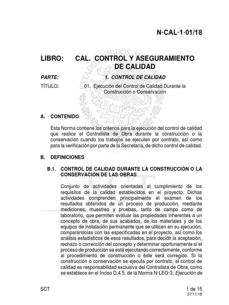 Control de Calidad en Construcción | PDF | Calidad (comercial ...