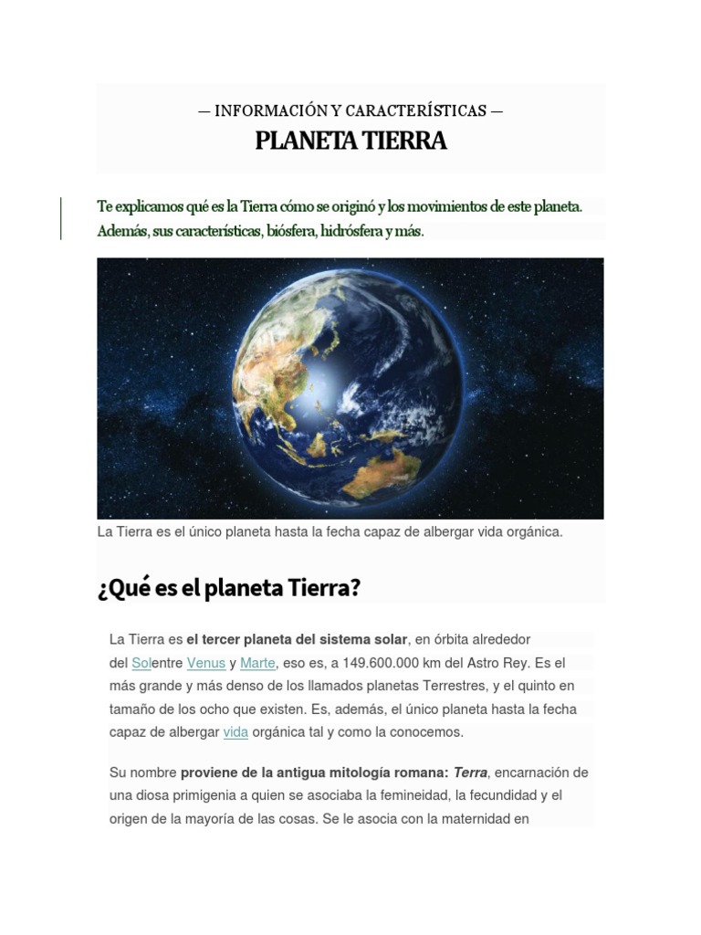 Información esencial sobre la Tierra | PDF | Estructura de la tierra ...