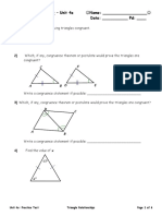 Geometry Practice Test - Unit 4a Name: - Triangle Relationships Date: - PD