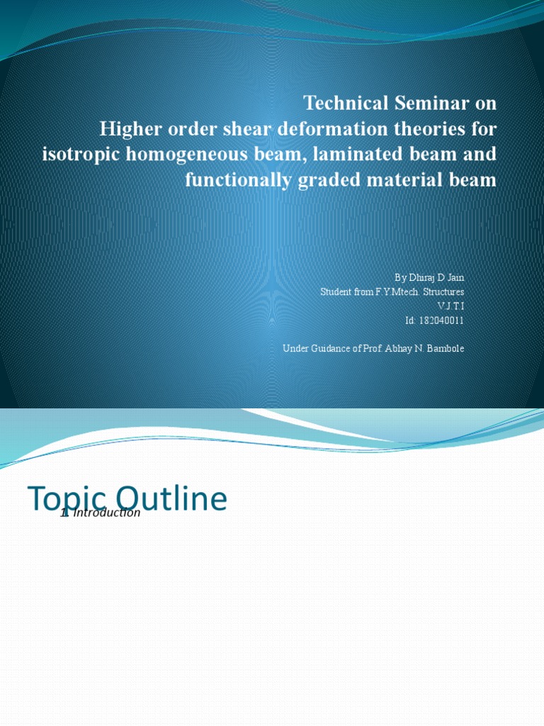 Higher Order Shear Deformation Theories | PDF | Bending | Young's Modulus