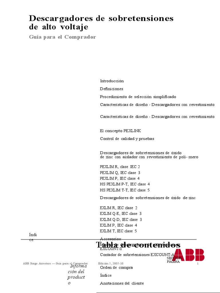 ABB Pararrayos Guia Comprador | PDF | Corriente eléctrica | voltaje