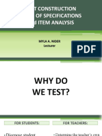 Test Costruction & Item Analysis