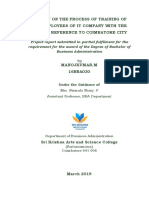 A Study On The Process of Training of The Employees of It Company With The Special Reference To Coimbatore City