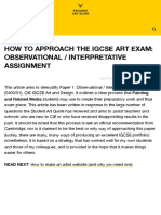 How To Approach The Igcse Art Exam: Observational / Interpretative Assignment