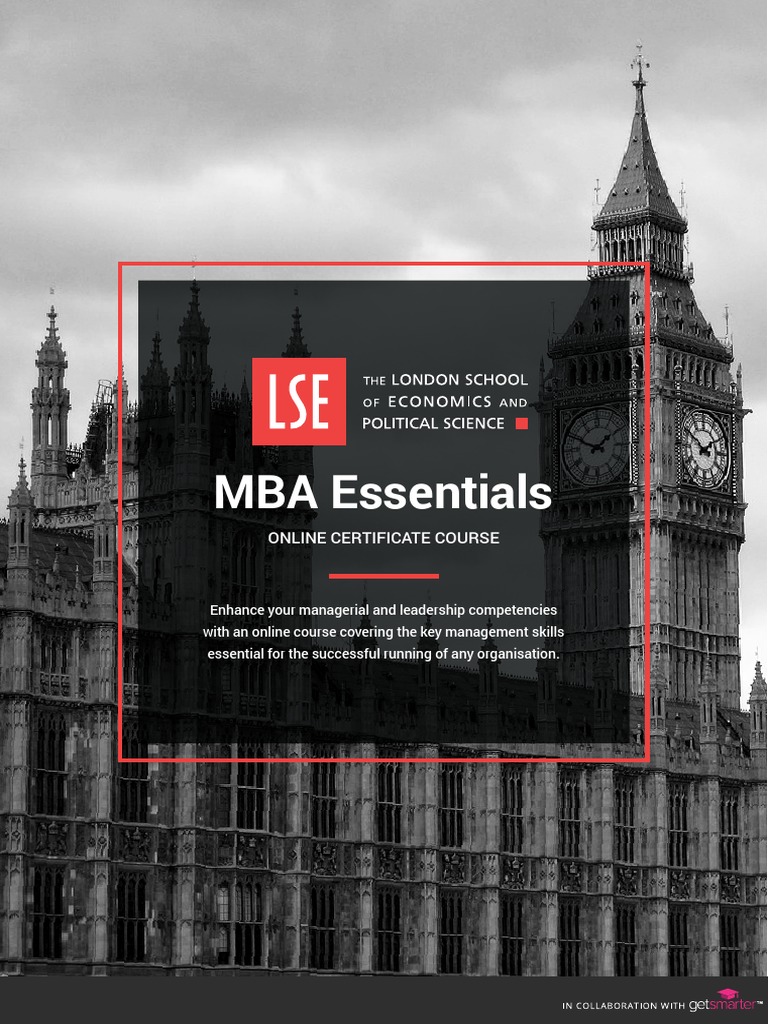 Lse Mba Essentials Online Certificate Course Prospectus PDF London