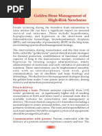 Golden Hours Management of High Risk Newborns - 2019