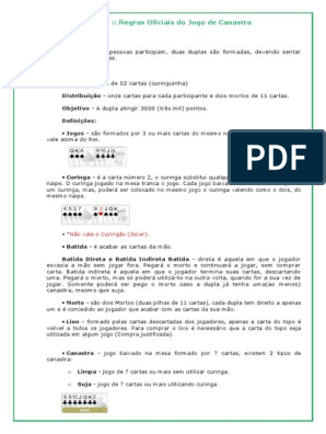 Buraco Regras, PDF, Lazer