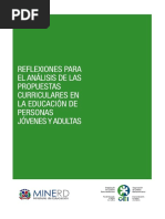 Reflexiones para El Análisis de Las Propuestas Curriculares en La Educación de Personas Jóvenes y Adultas