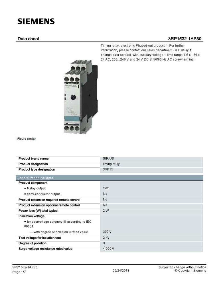 Temporizador Siemens | PDF | Relay | Alternating Current