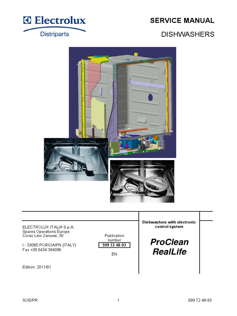ProClean RealLife SERVICE MANUAL DISHWASHERS. Dishwashers With