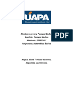 Nombre: Lorenny Pereyra Medina Apellido: Pereyra Medina Matricula: 201903451 Asignatura: Matemática Básica